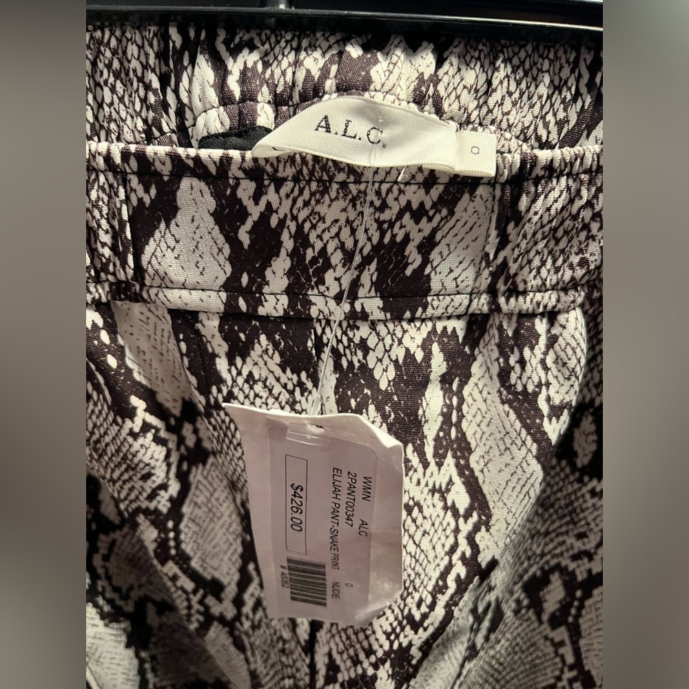 Snake print black and white (cream) A.L.C. light pants brand new with tag